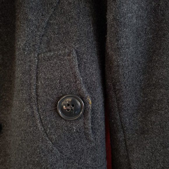 H&M Dark Grey Wool-Blend Pea Coat - Size 4 - Picture 5 of 11